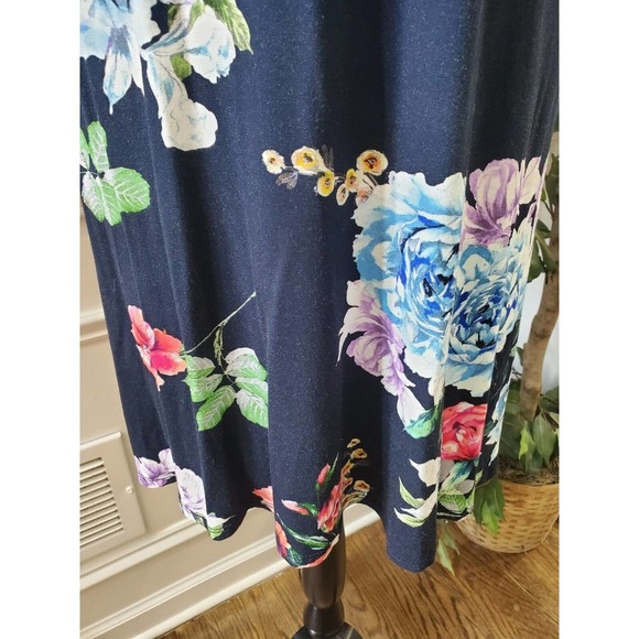 Karen Kane Wild Flower Garden Rose Cold Shoulder Viscose Knee Length Dress Large - Picture 4 of 14